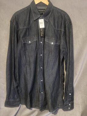 Pelham Denim Snap Button Long Sleeve Men's XL NWT